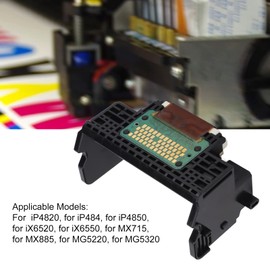 QY6-0080 Printhead, Printer Printhead Office Single Printhead Replacement Black Printhead Set for IP4820 IP484 IP4850 IX6520 IX6550 MX715 MX885 MG5220 MG5320