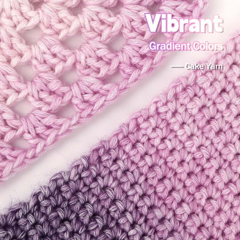 Katech Gradient Cake Yarn for Crocheting-Multicolor Soft Cotton Yarn