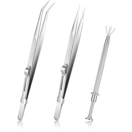 3pcs Piercing Ball Holder Tool Piercing Ball Grabber Diamond Tweezers Piercing Grabber Piercing Tools Stainless Steel Jewelry Piercing Kit Pick up Tool for Grasping Precision Parts,Screws,Diamonds