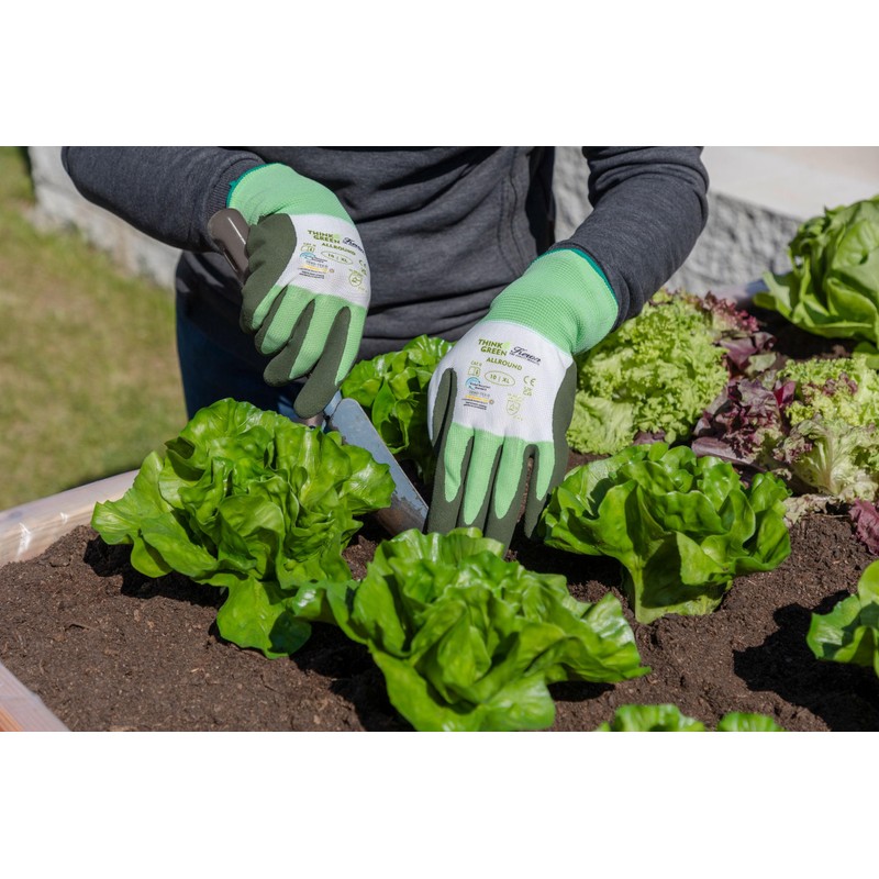 Keron ThinkGreen Allround Gloves Latex Foam Size 7/S Green/White