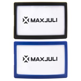 MAXJULI Ski Goggles Pass Holder 2 Pack (Black+Blue)