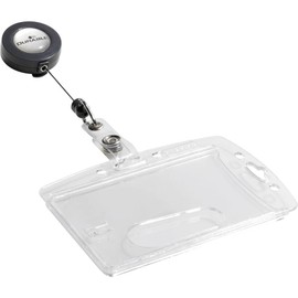 Durable 800519 Hard Box with Clip for Business / Security Badge 54 x 85 mm Transparent Pack of 25