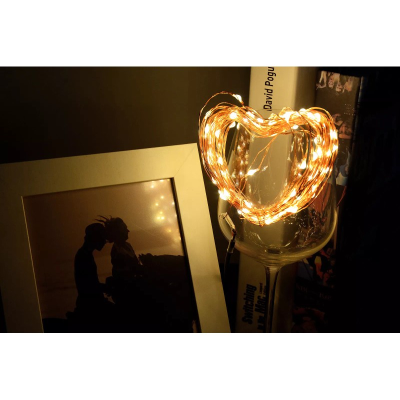 MxSaver Fairy LED Copper Wire String Lights Dimmable Warm White