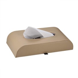 ATMOMO Beige Car Paper Holder Tissue Box Holder Square Tissue Box Cover Convenience Case (NO Paper Towel)