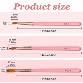 3 Pcs Acrylic Nail Brush Set – Professional Nail Art Brushes for Acrylic & Gel Nails, Manicure Tools for Nail Art Design