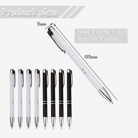 Pack of 8 Retractable Ballpoint Pens, Retractable Ballpoint Pen, Metal Ballpoint Pen, Ergonomic Retractable Case, High-Quality Ballpoint Pen Set Writing for Office and Household, School Supplies