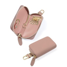 Blampom bp-2012 Women's Smart Key Case, Smart Key Case, Card Slot, Genuine Leather, Removable, Simple,, Pink