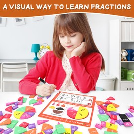 Fraction Calculation Material Magnetic, 116 Pieces Math Resources, Fractional Parts Math Manipulative, Magnetic Fraction Discs Demonstrator, Magnetic Fraction Book