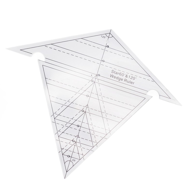 Sewing Wedge Ruler 60 Degree and 120 Degree Acrylic Transparent