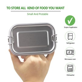 BEFOY Small Stainless Steel Food Storage Containers Set | Reusable Metal Lunch Snack Boxes Food Prep Container with Lids Freezer & Dishwasher Safe | 550 ml | BPA-Free Plastic-Free