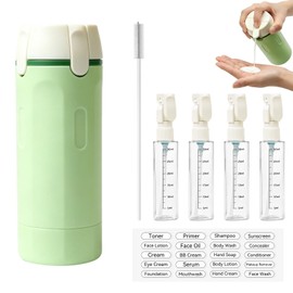 4-in-1 Travel Dispenser with Pump, Four 30 mL Refillable Bottles