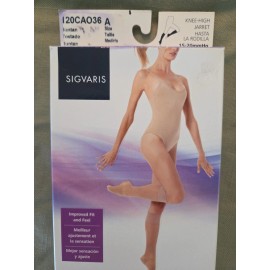 ​SIGVARIS SIGVARIS WELL BEING OPEN TOE KNEE HIGH STOCKINGS 15-20 mmHg Suntan  SIZE A