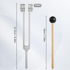AOGOE Tuning Forks for Healing 128 Hz, C-128 Frequency Aluminum Alloy Non-Magnetic Tuning Fork, Body Weighted Tuning Forks for Chakra Healing, Sound Therapy, Tuning Fork Frequency Healing Devices