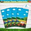 4 Pack Tractor Tablecloth, Tractor Party Tablecloths, Farm Tablecloth, Barnyard