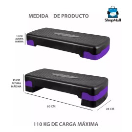 ShopMall Step Banco Aerobics Ejercicio Fitness Crossfit Ajustable Color Violeta