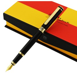 Picasso 902 Gentleman Collection Fountain Pen Medium Nib Point, Awesome Apperance, Vivid Black Collection Signature Gift Pen