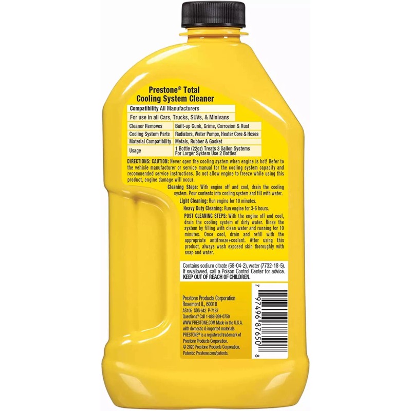 Prestone AS105 Total Cooling System Cleaner f/ Radiator Heater Core