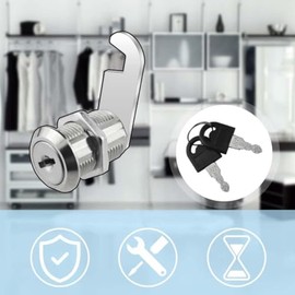 5 Piezas Cerradura para Cajones, con 10 Llave, Cerraduras de Seguridad, para Cajones, Armarios, Gabinetes, Escritorios, Vitrinas, Archivadores, Muebles (Plateado)