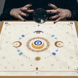 Zeizafa Tarots Tablecloth Eye Moon Pattern Altars Cloth Divinations Card Table Cloth Tapestry Witchcrafts Supply