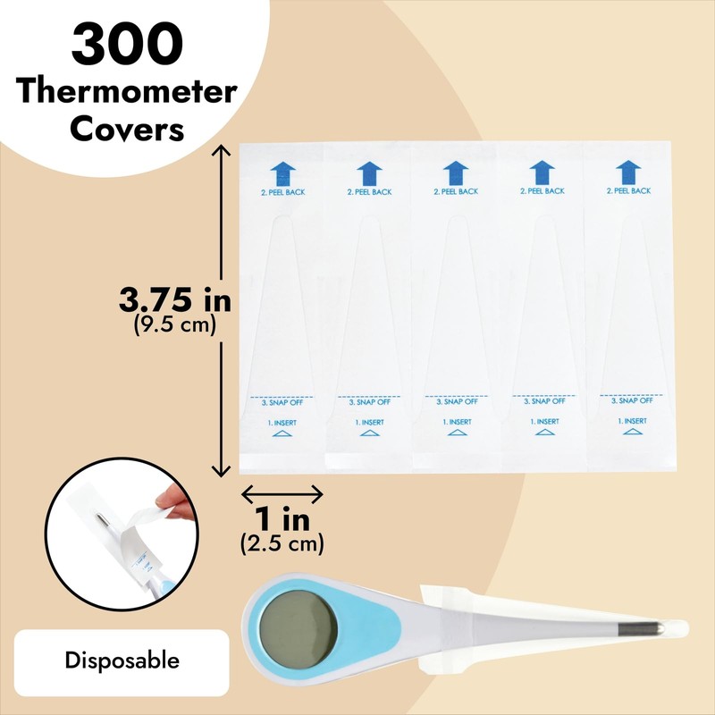 Juvale Disposable Thermometer Covers - 300 Pack - Probe Covers