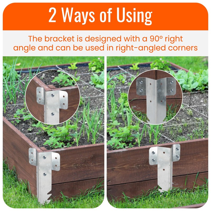 TOEKSIX 2 PACK Railway Sleeper Brackets, 25.5 CM Sleeper Stakes