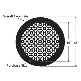 Achtek 10" Duct Opening Solid Cast Aluminum Round Grille (12" Round Overall) | Powder Coated Black - Without Holes for Floor