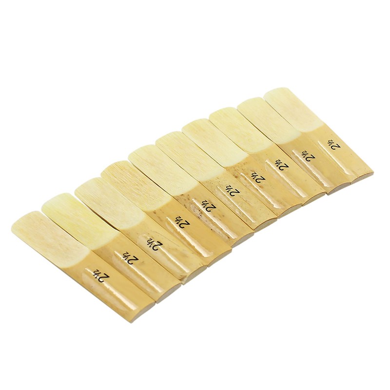 LADE 10Pcs Bamboo Reeds Strength 2.5 for Alto bB Sax