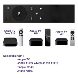 FOXRMT Universal Remote for Apple TV 4K/Apple TV Gen 1 2 3/ Apple TV HD A2169 A1842 A1625 A1427 A1469 A1378 A1218 Without Voice Button