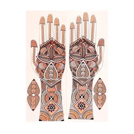Partywear Flash Tattoos for Women - Temporary Heena Tattoo Water Transfer Stickers - sku101229 (Gold)