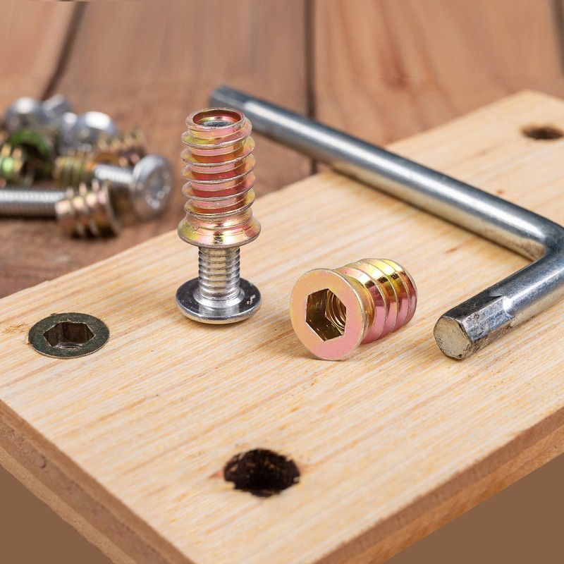 sourcing map Wooden Furniture M10 x 30 mm Thread Nuts