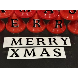 MERRY XMAS Christmas Decals for Vintage Bells Light Covers & More Medium 1.5"