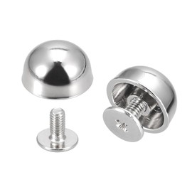 sourcing map 12x7mm Screw Back Rivets Hollow Round Head Leather Studs Spike Silver Tone 20 Sets
