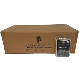 Platinum Protectors Full Case of 10,000 Penny Sleeves for Standard Trading Cards Ultra Clear (100 Packs)