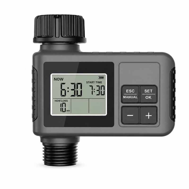 Automatic Water Timer for 2-Zone Garden Irrigation – IPX7 LCD
