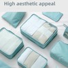6-Piece Polyester Travel Packing Bags for Clothing – Zippered Suitcase