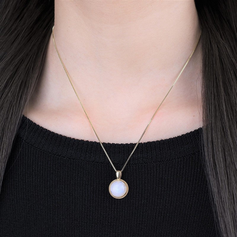 COAI Gold Plated Silver Chain with Pendant, Moonstone, Moonstone