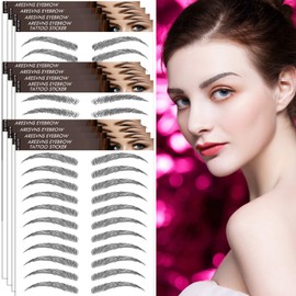 Aresvns Eyebrow Tattoo Stickers 132 Pairs! 4D Black Tattoo Eyebrows,Newly Improved Realistic Eyebrow Transfers,Popular Imitation Eyebrows Waterproof and Long-Lasting 3 Eyebrow Styles