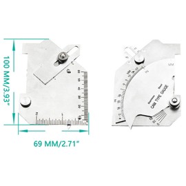 Steel Cam Type Gauge, Compact Clear Reading Portable Welding Seam Gauge Weld Seam Pit Test Ulnar Inspection Ruler Metric & Inch