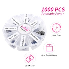 Volume Lash Extensions 1000pcs Premade Fans Eyelash Extensions Promades Eyelash Loose Fans Pointed Base 5D/8D/10D/12D/14D/16D 9-16mm/15-20mm Mixed Tray Avalible (5D-0.07D, 9-16mm)