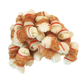 Pawant Chicken Wrapped Bone for Small Dog Treats Puppy Chews Snacks Promotes Healthy Chewing Chicken Wrapped Knot 2.5" 1lb