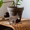 LOGOFUN Wooden Donkey Figurine Wood Carved Statue Handmade Lifelike Animal