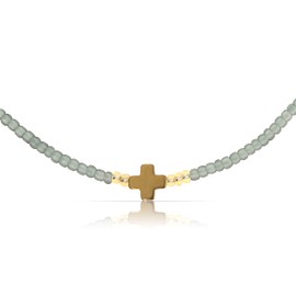 Made by Nami Pearl Choker Necklace with Pendant Minimalist Women's Pearl Necklace Filigree Girl Pearl Collar Waterproof & Adjustable Handmade Beach & Surfer Jewellery, Glass