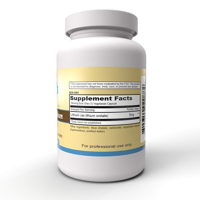 Priority One Vitamins Lithium Orotate 5mg 100 Vegetarian Capsules