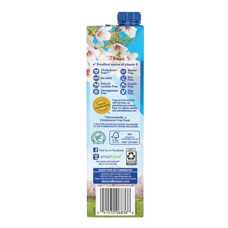 Blue Diamond Almonds Breeze Dairy Free Almondmilk, Vanilla, 384 Fl