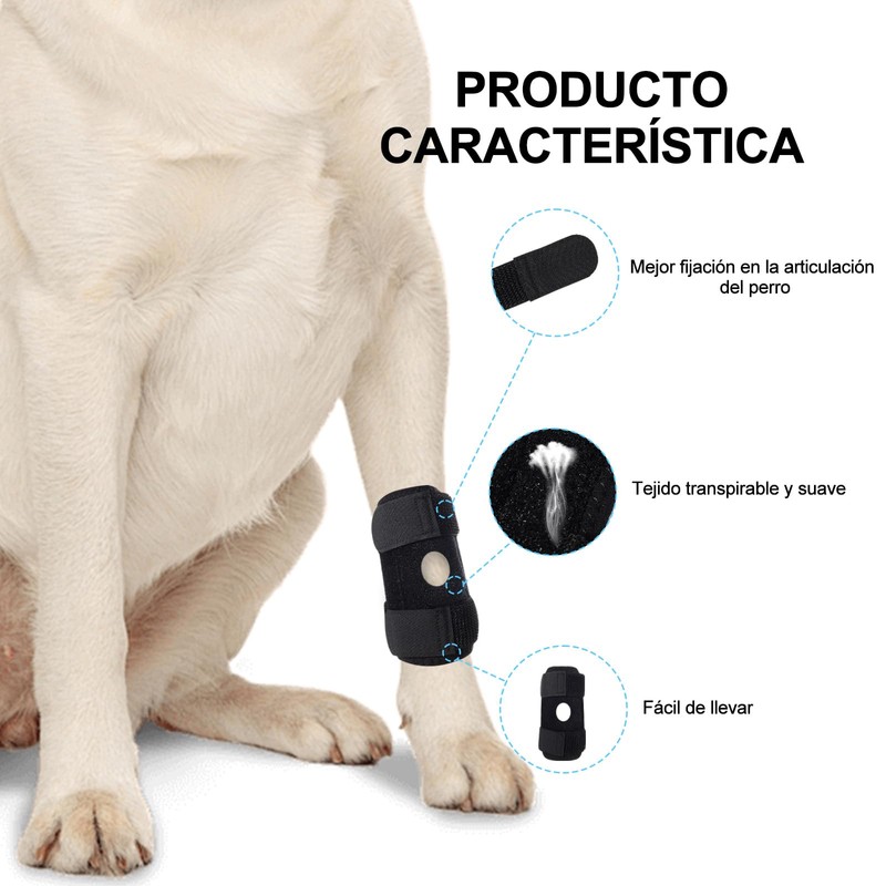VIOSOON Rodillera para Perro, 2 Pcs Dog Knee Brace (Negro