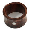 Avalaya Wide Chunky Wood Shell Dotted Bangle - 18cm Long