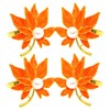 IWOWHERO 4pcs Metal Napkin Maple Leaf Design for Thanksgiving Table