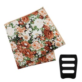 GHTIYLP Floral Pocket Squares for Men with Holder Printed Flower Mens Handkerchief Cotton Suit Pocket Hanky for Wedding