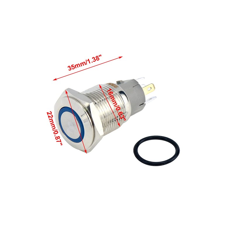 S SYDIEN 1Pc 110V-220V 3A Latching/Self-Locking Push Button Switch with