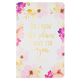 Eccolo Christian Writing Journal, âI Know The Plans I Have for Youâ, 200 Page Notebook with Inspirational Bible Verses, Flexible Cover, Ribbon Bookmark, 8.5x5.5